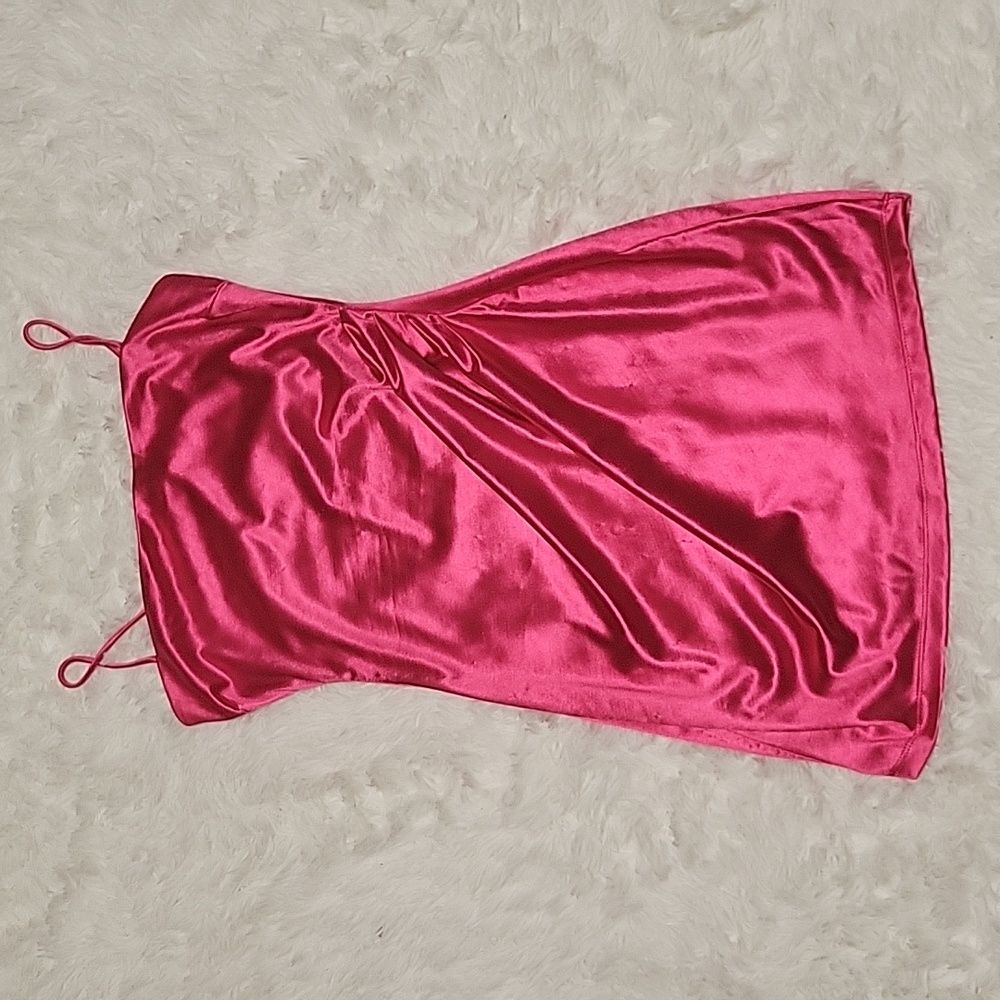 Medium.Hot pink satin mini dress from Windsor.